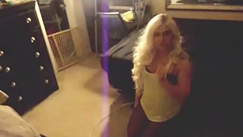 Blonde Crossdresser Lets Older Men Eat Her Ass and Fuck Her