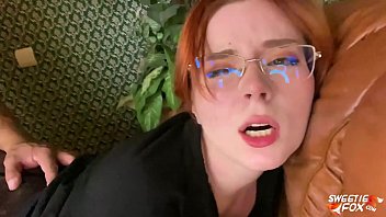 Redhead Blowjob Cock and Hard Pussy Fuck - Cum on Face