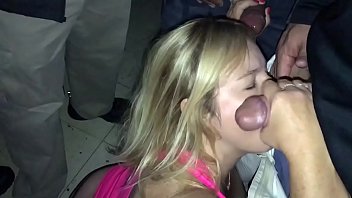 Slut wife gives head to strangers at theater