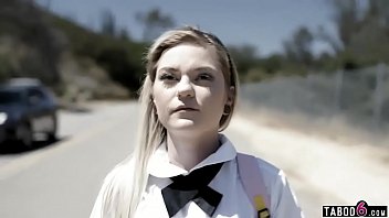 Dirty teen on her way home from school anal with a stranger