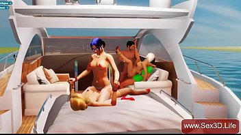 Group 3D sex on yacht - Sex Game