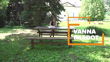 Teen brunette Vanna Bardot fucked in the campus garden - itsPOV