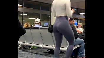 Airport thick white booty