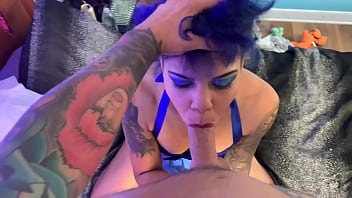 Eddie Danger fucks punk with mowhawk blue tattoos huge cock