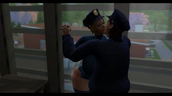 An officer fucks a police woman while her husband is near
