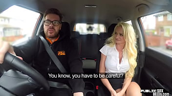 Bigtit european babe fucked from behind during road test