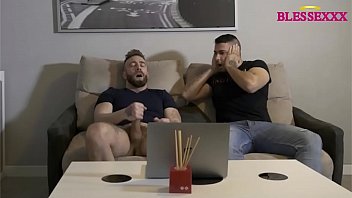 Watching my own porn with my gay friend, we stroke together and cum - Magic Javi & Manuel Scalco