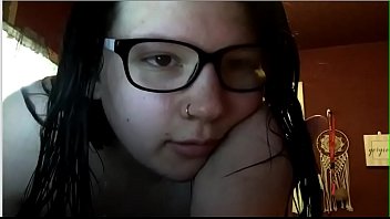 Chubby teen caught on webcam