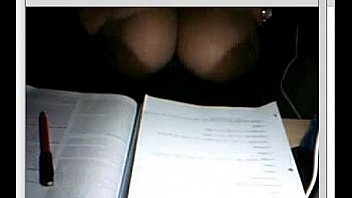 Webcam Girl With Big Boobs Trying To Study...