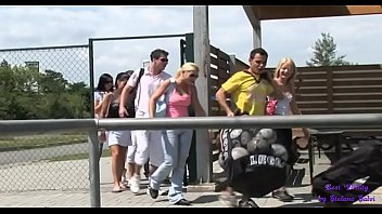 Women's soccer team all fuck together in the locker room