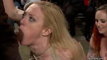 Huge tits blonde Milf Dee Williams is first time in public d. under mistress Princess Donna Dolore and gets anal fucked by master John Strong