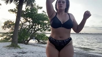Gorgeous Teen Latina La Paisa gets fucked by El Rolo in Cocoa Beach and squirts on the sand!