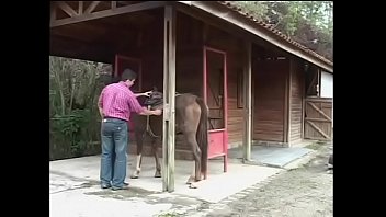 Blonde gets mounted on woods naked then gets her pussy and ass licked and drilled by  deep-chested horseman