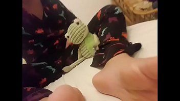 Young Dinosaur Pjamas Boy Reveals Massive Cock and Cute Ass